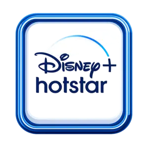 Disney+ Hotstar app logo in a premium glossy rounded square icon with a blue border
